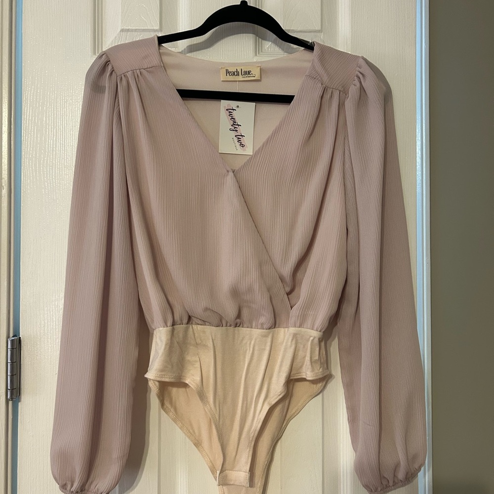 Peach Love California Women's Blush and Cream Bodysuit